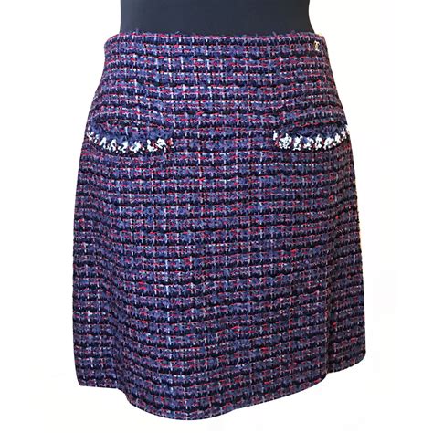 tweed chanel skirt|More.